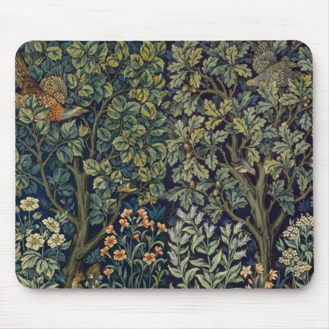 Tapis De Souris Faisan d'arbre boisé William Morris (Devant)
