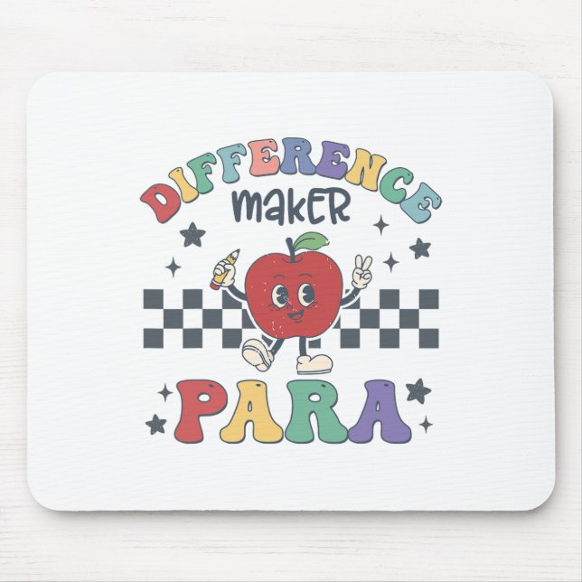 Tapis De Souris Faiseur de différence Para Enseignant Paraprofessi (Devant)