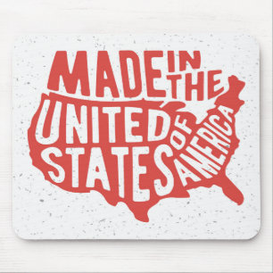 Tapis De Souris Fait dans la typographie des Etats-Unis d'Amériqu