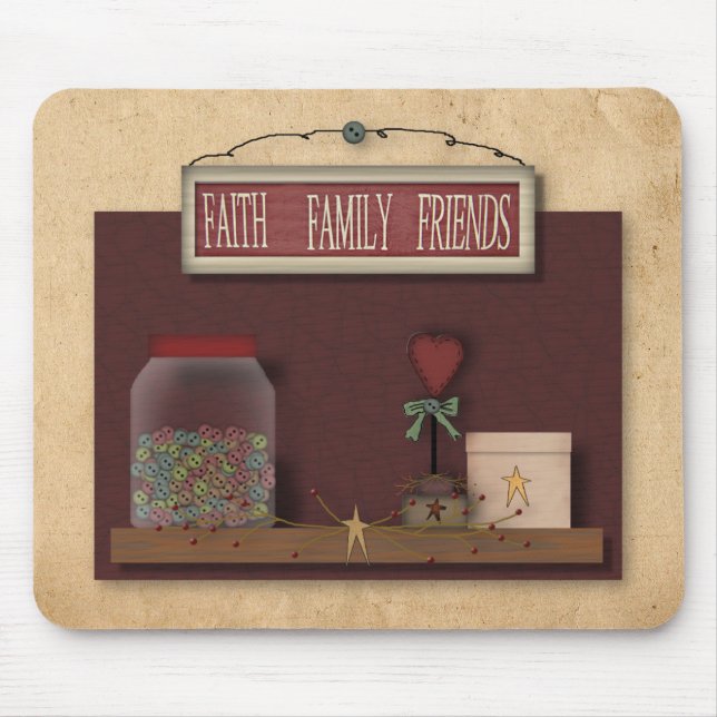 Tapis De Souris Faith Family Friends Mousepad (Devant)