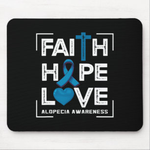 Tapis De Souris Faith Hope Love Alopecia Awareness 1