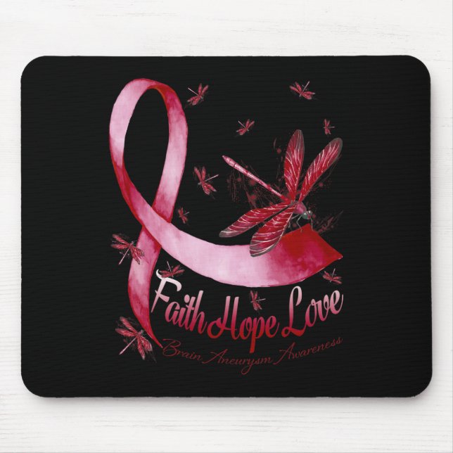 Tapis De Souris Faith Hope Love Cerveau Aneurysme Sensibilisation  (Devant)