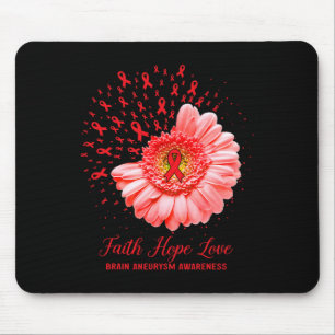Tapis De Souris Faith Hope Love Cerveau Aneurysme Sensibilisation