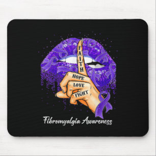 Tapis De Souris Faith Hope Love Combattez Violet Ribbon Fibromyalg