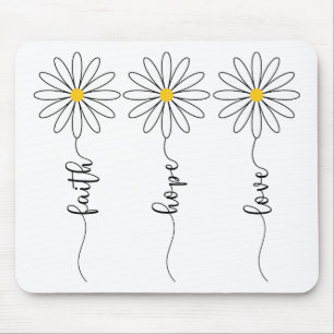 Tapis De Souris Faith Hope Love Daisies