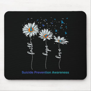 Tapis De Souris Faith Hope Love Daisy Prévention du suicide Sensib
