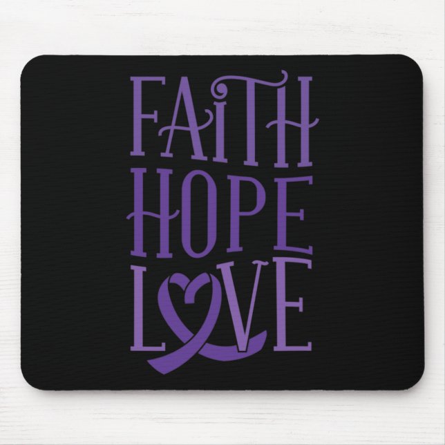 Tapis De Souris Faith Hope Love - Fibromyalgie Sensibilisation P (Devant)