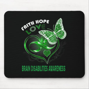 Tapis De Souris Faith Hope Love Incapacité cérébrale Sensibilisati