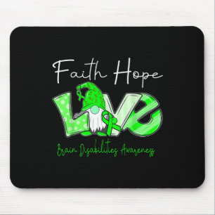 Tapis De Souris Faith Hope Love Incapacité cérébrale Sensibilisati