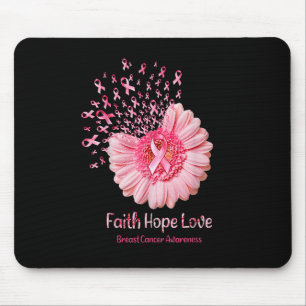 Tapis De Souris Faith Hope Love Pink Ribbon Sunflower Cance de la 