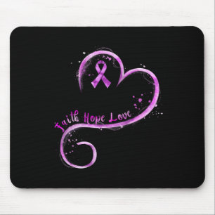 Tapis De Souris Faith Hope Love Purple Ribbon Overdose Sensibilisa