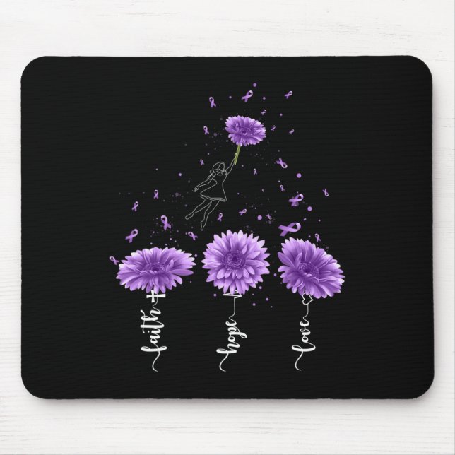 Tapis De Souris Faith Hope Love Purple Sunflower Overdose Awards (Devant)