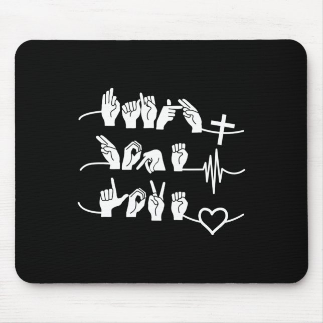 Tapis De Souris Faith Hope Love - Religion chrétienne Heartbeat Cr (Devant)