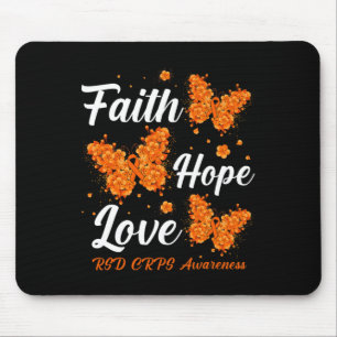 Tapis De Souris Faith Hope Love RSD CRPS Sensibilisation Papillon