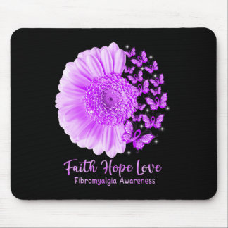 Tapis De Souris Faith Hope Love Sunflower Butterfly Fibromyalgia A