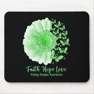 Tapis De Souris Faith Hope Love Sunflower Papillon maladie rénale