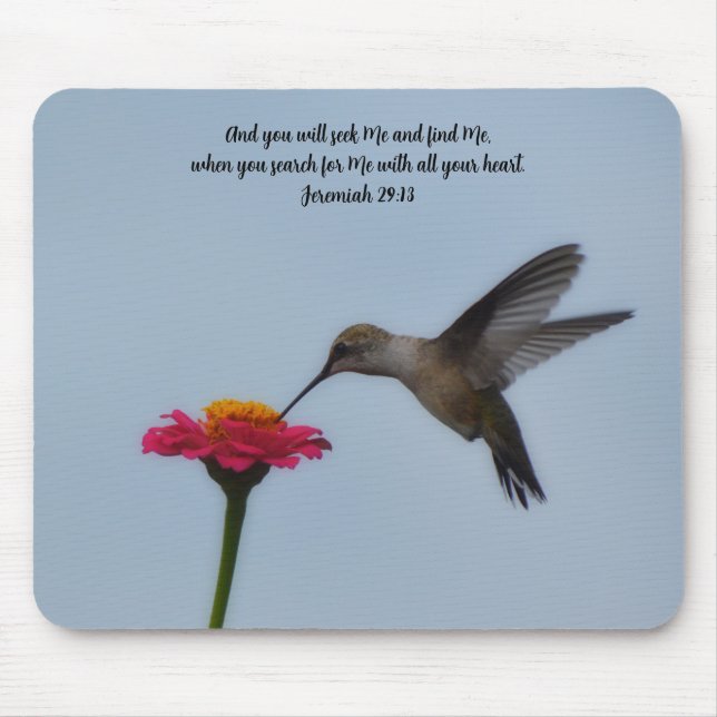 Tapis De Souris Faith Hummingbird Bible Verse Jeremiah Mouse Pad (Devant)