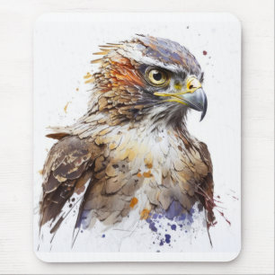 Tapis De Souris Falcon Bird Portrait Animal Peinture Faune Libre