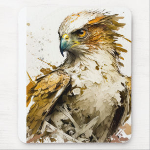 Tapis De Souris Falcon Bird Portrait Animal Peinture Faune Libre