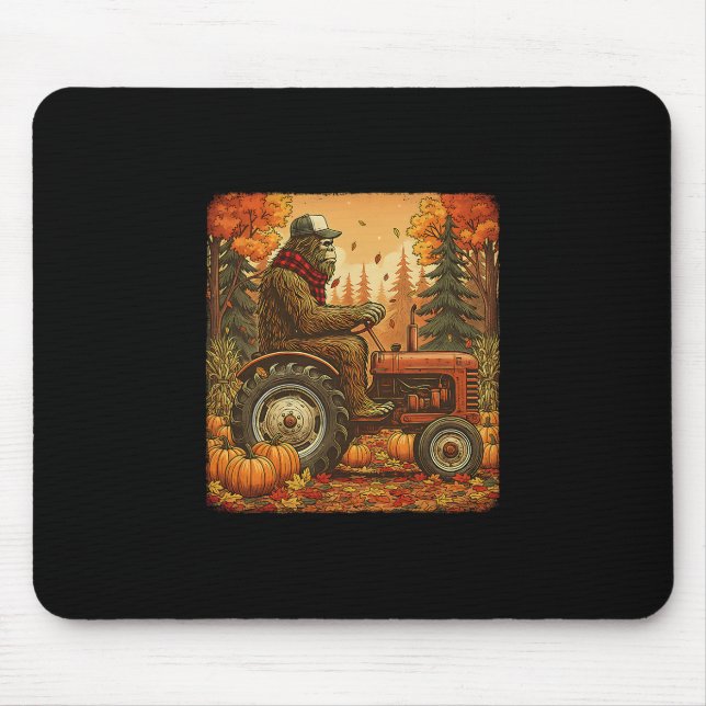 Tapis De Souris Fall Bigfoot Sasquatch Thanksgiving Autumn Farmer  (Devant)