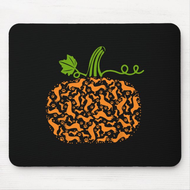 Tapis De Souris Fall Dachshund Doxin Citrouille Amusant Halloween  (Devant)