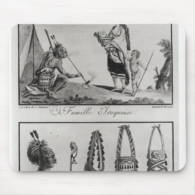 Tapis De Souris Famille, bras et ornements Iroquois (Devant)