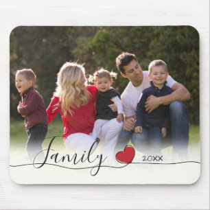 Tapis De Souris Famille Coeur Rouge Calligraphie   Photo horizonta