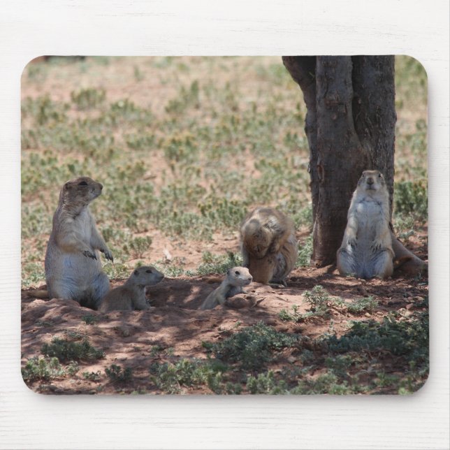 Tapis De Souris Famille de Chiens de Prairie (Devant)