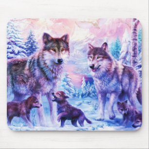 Tapis De Souris Famille de loup