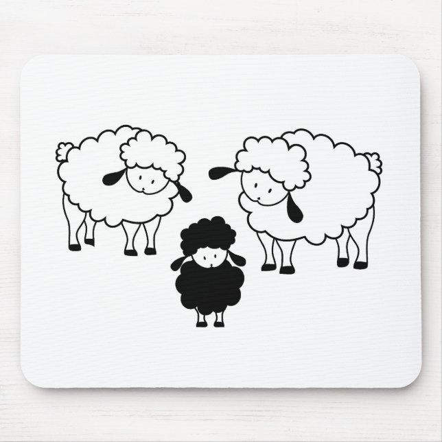 Tapis De Souris Famille de moutons noirs (Devant)