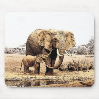 Tapis De Souris Famille des éléphants