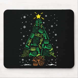 Tapis De Souris Famille d'instruments Nd en marche, sapin de Noël