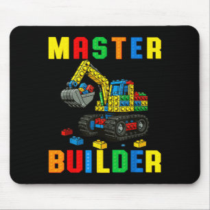 Tapis De Souris Famille drôle Master Builder Construction Briques