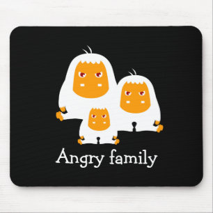 Tapis De Souris Famille en colère Singes design T-shirt