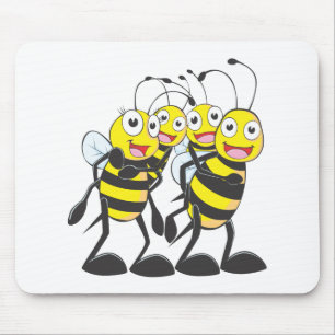 Tapis De Souris Famille heureuse d'abeille ayant l'amusement