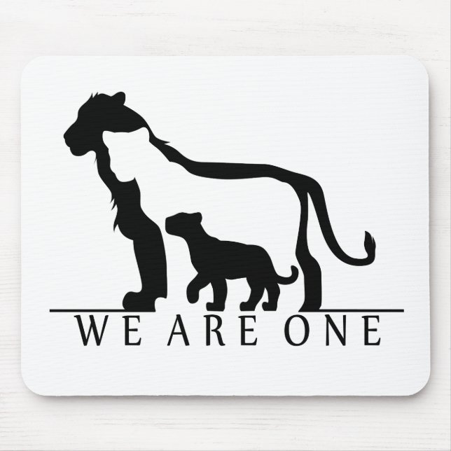 Tapis De Souris Famille Lion (version blanche) (Devant)