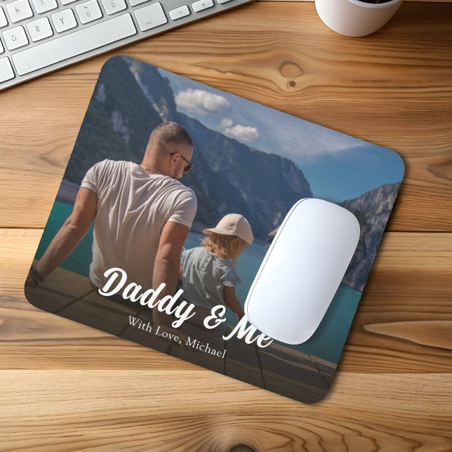Tapis De Souris Famille moderne Photo papa et moi Custom (Daddy and me custom personalized mouse pad)