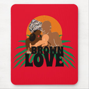 Tapis De Souris Famille noire Amour Brown Amour noir
