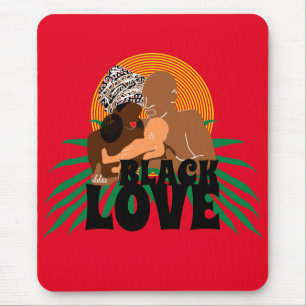 Tapis De Souris Famille noire Amour Brown Amour noir
