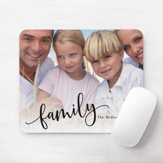 Tapis De Souris Famille, personnalisation photo complète (Avec souris)