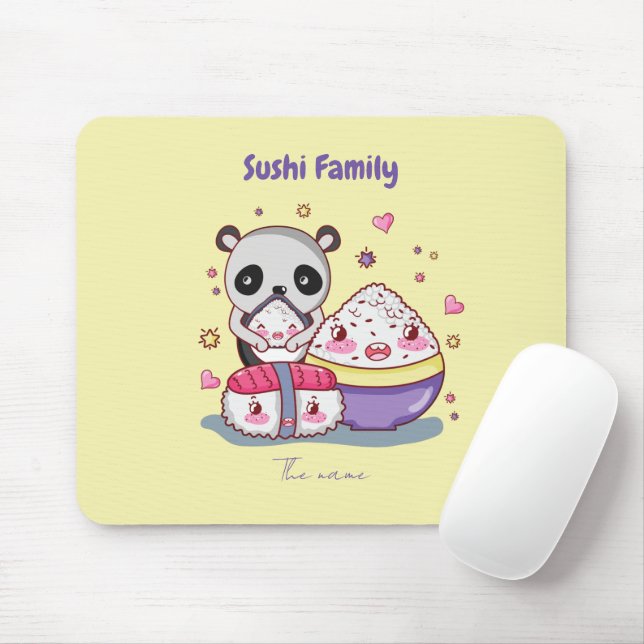Tapis De Souris Famille Sushi (Avec souris)