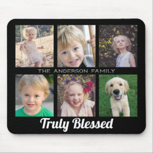 Tapis De Souris Famille Vraiment bienheureux 6 Photo Collage Souri