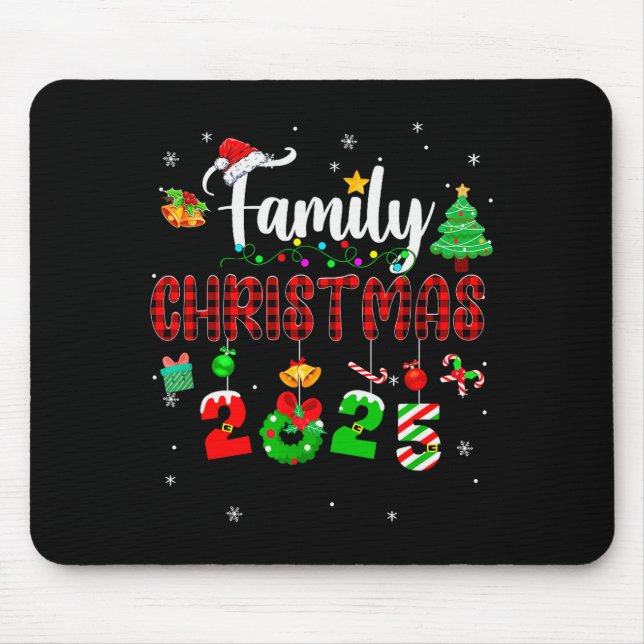 Tapis De Souris Family Christmas 2025 Matching Red Plaid Squad San (Devant)