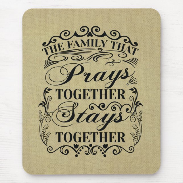Tapis De Souris Family Prays Together Stays Bible Saying (Devant)
