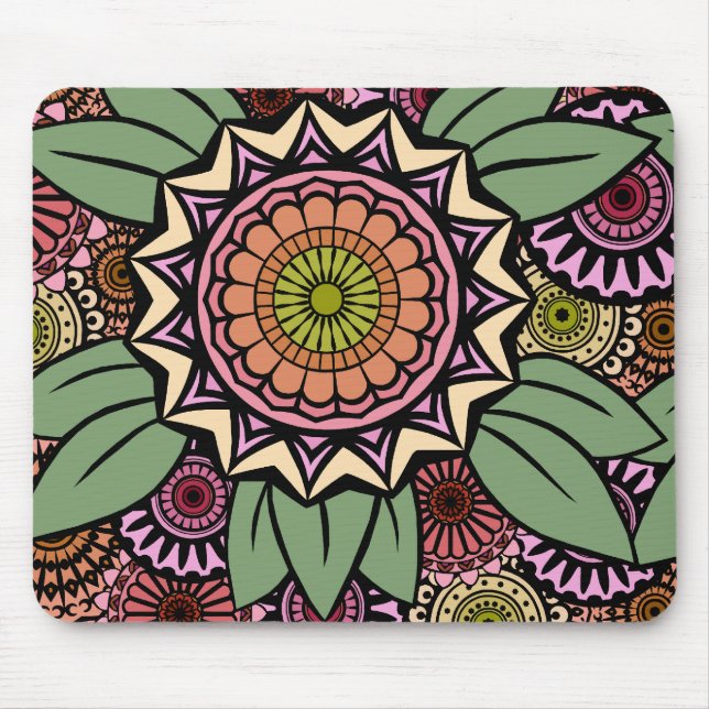 Tapis De Souris Fandango de Deco dans l'orange et le vert (Devant)