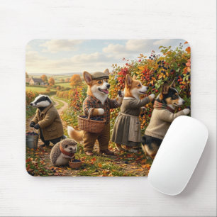 Tapis De Souris Fantaisie de récolte automnale de créatures de la