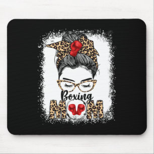 Tapis De Souris Fantaisie Gants de boxe Messy Bun Boxing Maman