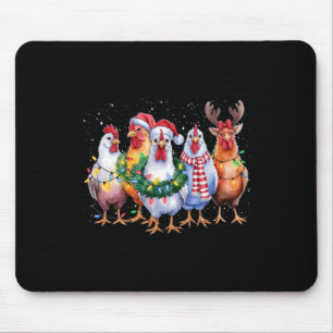 Tapis De Souris Fantaisie poulets de Noël Lumières ferme animal mi