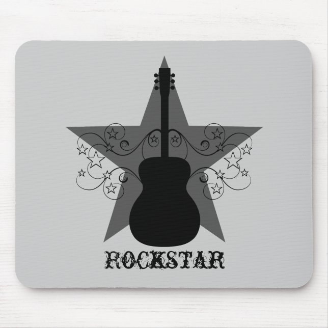 Tapis De Souris Fantastique guitare Star Fils Mousepad, Noir (Devant)
