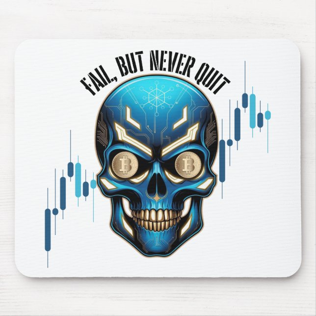 Tapis De Souris Fantasy Design | Crypto Btc | Motivation | Blue (Devant)